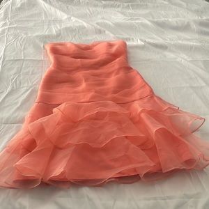David’s Bridal Peach Strapless Prom Dress Size 4